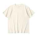 Men Casual Short Sleeve Breathable Loose Oversized T-Shirts Beige