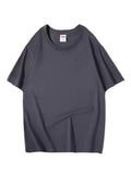 Men Casual Short Sleeve Breathable Loose Oversized T-Shirts Gray