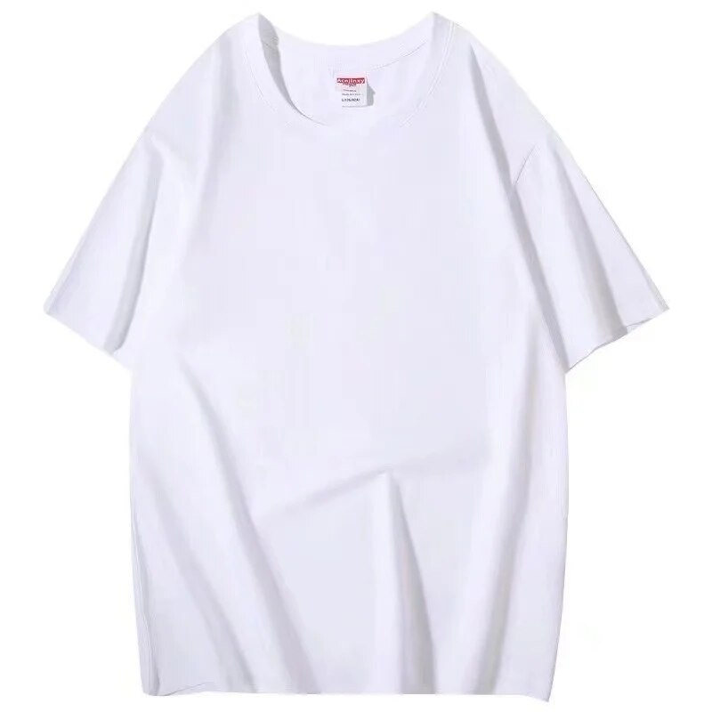 Men Casual Short Sleeve Breathable Loose Oversized T-Shirts White